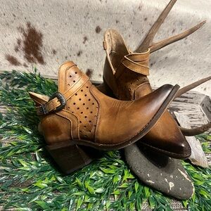 Circle G Brown Ankle Boots with Western Style